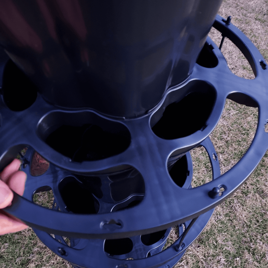 VERTI-POTS 3-tier vertical garden tower assembly showing sturdy base and planting pocket desig